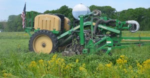 equipment planting into standing green cover crops