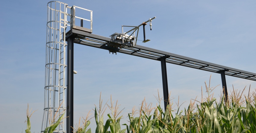 steel girder framework supporting a camera system helps collect images similar to UAV images 