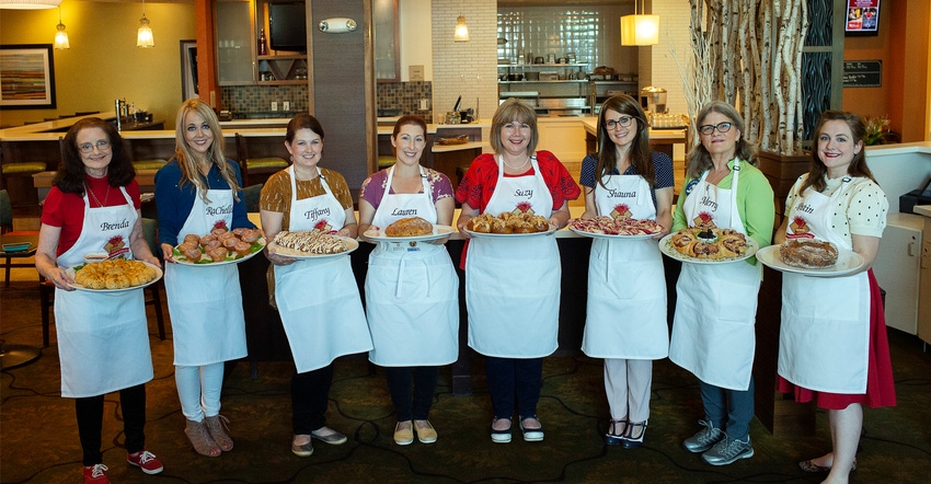 The finalists in the National Festival of Breads competition were, from left, Food Bloggers, Suzy Neal of Nacoochee, Ga.; Sha