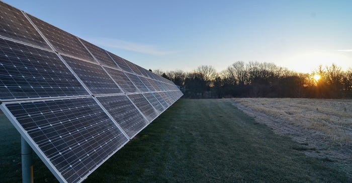 A solar array that powers Charlie Hammer and Nancy Kavazanjian  farm shop on sunny days
