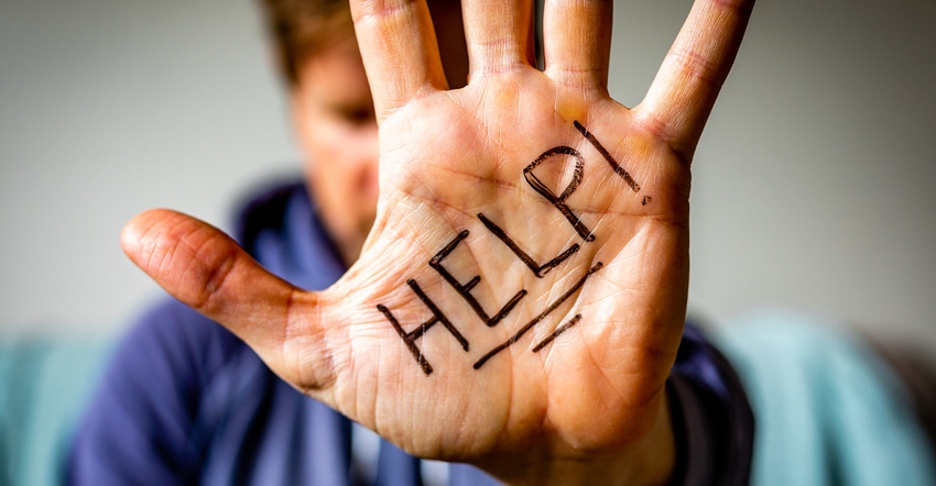 Help written on hand Help written on hand
