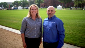 Courtney Schlichte (left) and Joaquin Azocar are helping to promote the two brands’ new Milk Sustainability Center.