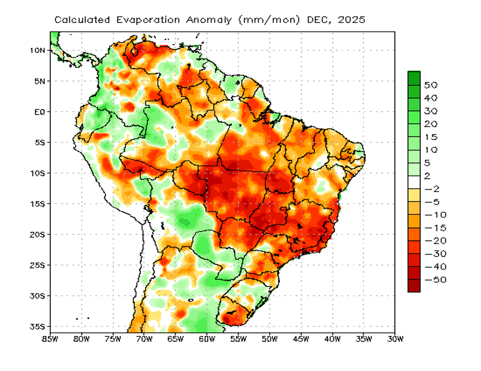 South America weather map