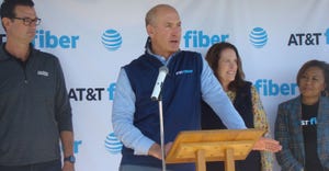 John Stankey, CEO of AT&T, recognizes the success of a partnership that will bring high-speed internet to 20,000 rural reside