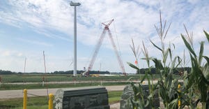 wind turbine being built