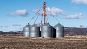 Grain storage setup in early spring