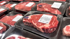 USDA Choice Beef Rib Eye Steaks for sale at a supermarket