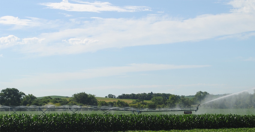 Irrigation equipment in field.