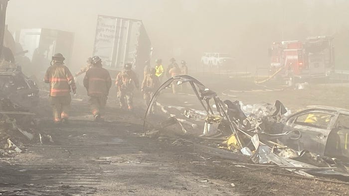 firefighters after I-55 dust storm
