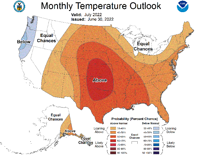 Monthly temperature outlook