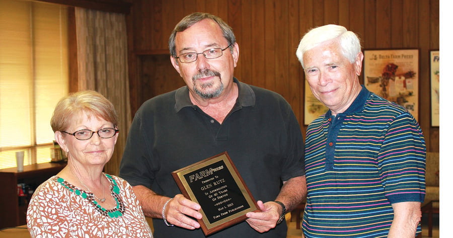 Glen Rutz honored for 40th anniversary with Farm Press