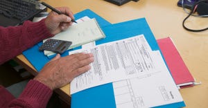 Man preparing tax forms