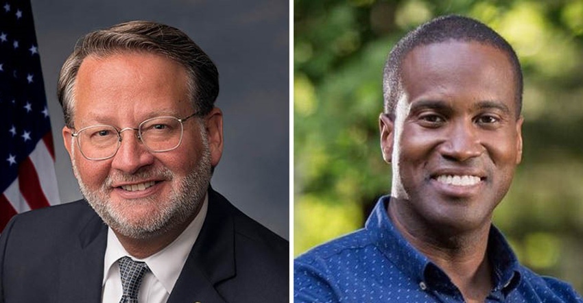  Sen. Gary Peters (left) and John James recently took part in a virtual interview forum, which posed ag-specific questions to
