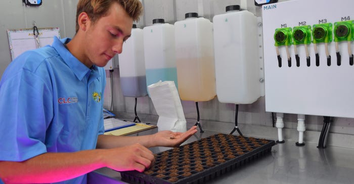 Noah Boelter works at the Ag and Energy Center