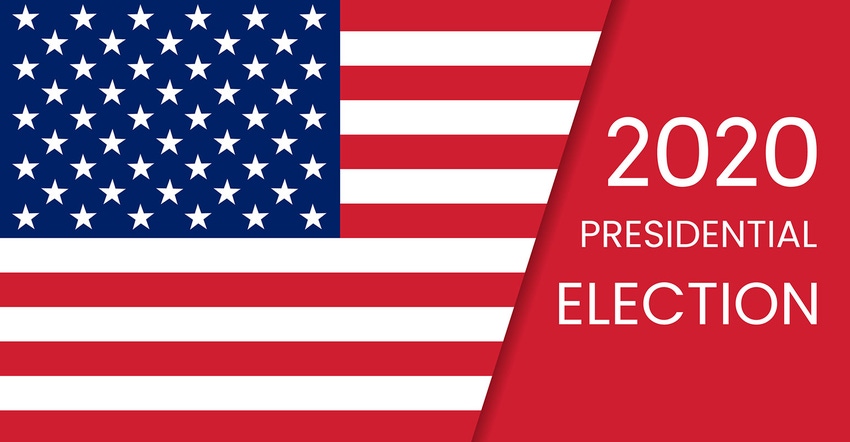 Election 2020 vector featuring U.S. flag