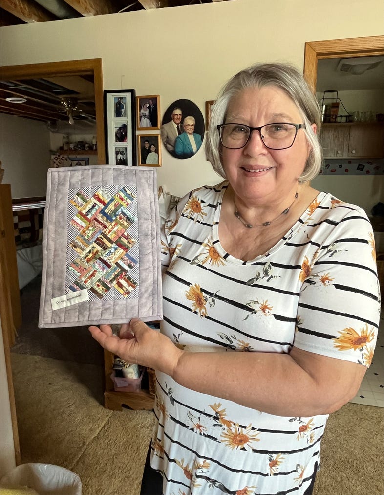 Gladie Church has made hundreds of quilts