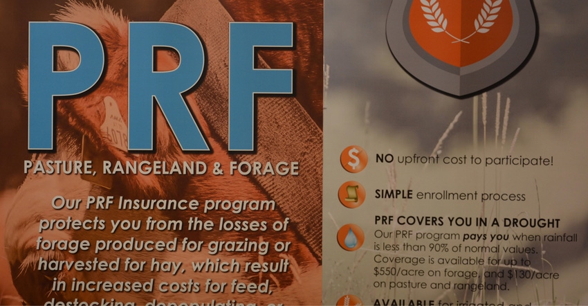 poster for pasture, rangeland and forage  insurance.