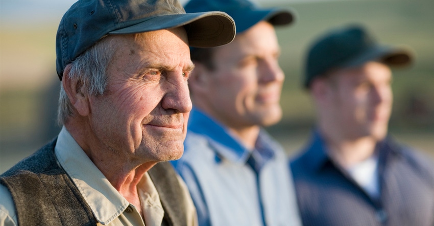 Three generations of wheat farmers Three generations of wheat farmers