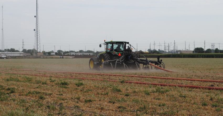 Manure being applied to field Manure being applied to field