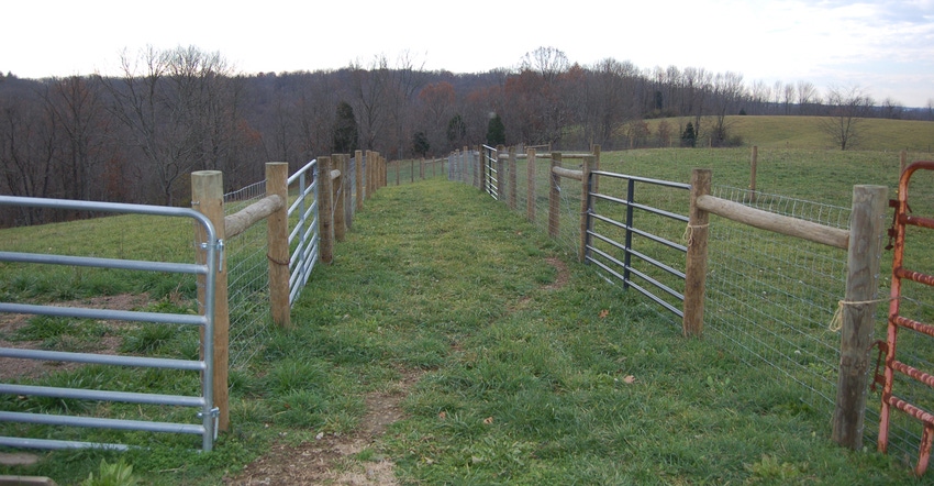 fence set up in the pasture