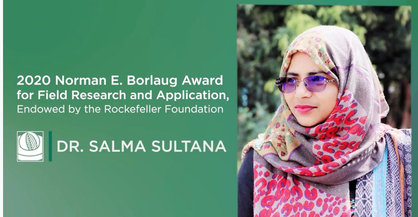Dr. Salma Sultana, Bangladeshi veterinarian. Winner of the Norman E. Borlaug Award for Field Research and Application Dr. Salma Sultana, Bangladeshi veterinarian. Winner of the Norman E. Borlaug Award for Field Research and Application