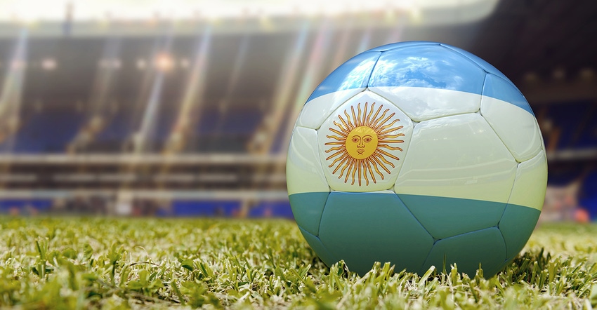 Argentina flag on soccer ball Argentina flag on soccer ball