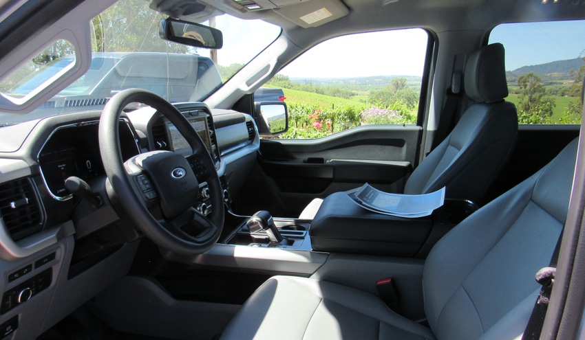 The cab of a Ford F-150 Lightning pickup