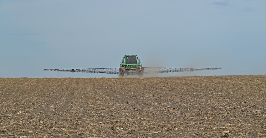 Fertilizer being applied to field