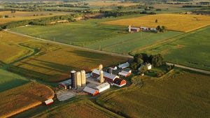 Aerial view of midwest farm
