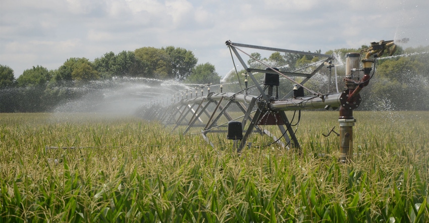 irrigation equipment in corn field