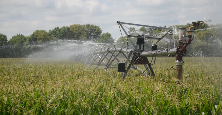 irrigation equipment in corn field irrigation equipment in corn field