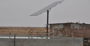 Solar energy panel on farm