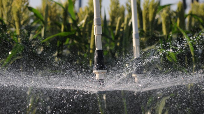  close-up of an Irrigation nozzle in field