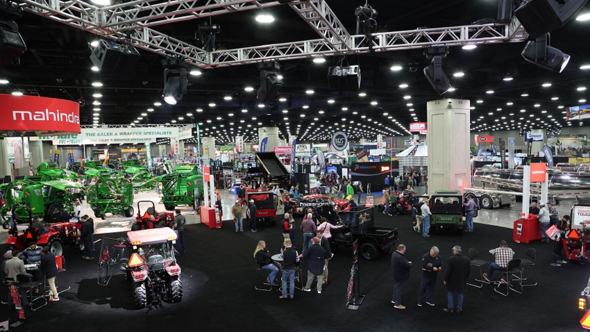 Showgoers browse booths at the 2024 National Farm Machinery Show