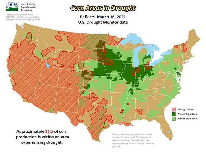 Corn Areas In Drought