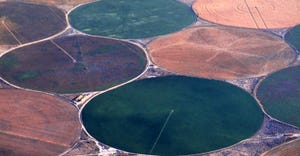 Pivot irrigated fields in Oregon.