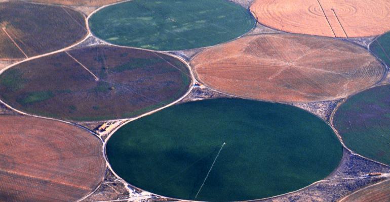 Pivot irrigated fields in Oregon. Pivot irrigated fields in Oregon.