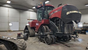 550 quadtrac tractor in the farm shop