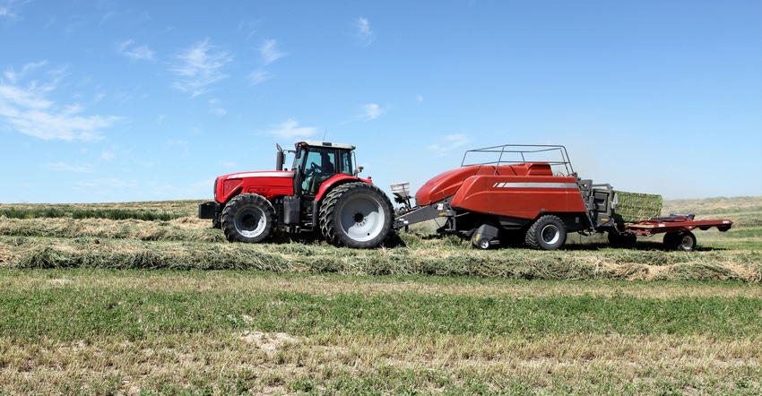 Hay being baled