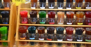 Retail display of honey sticks
