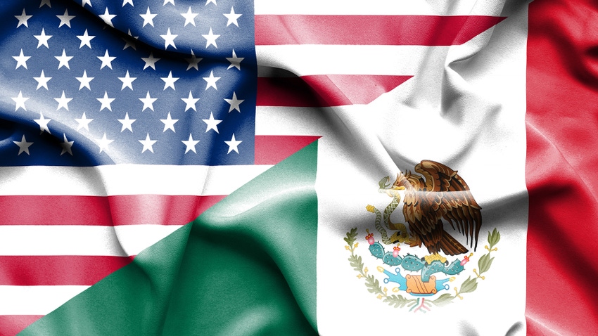 U.S. and Mexico flags