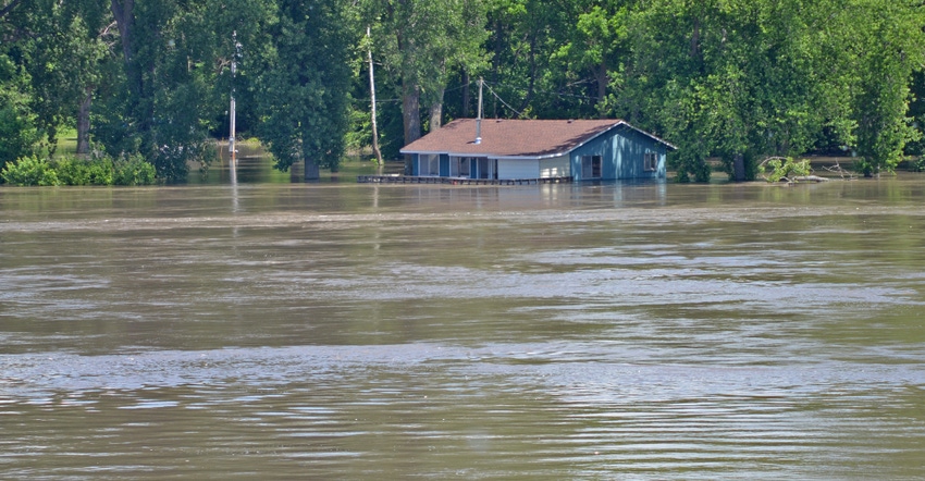 flooded home in Saline County