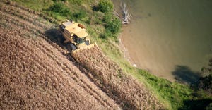 combine harvesting and creating buffer strip