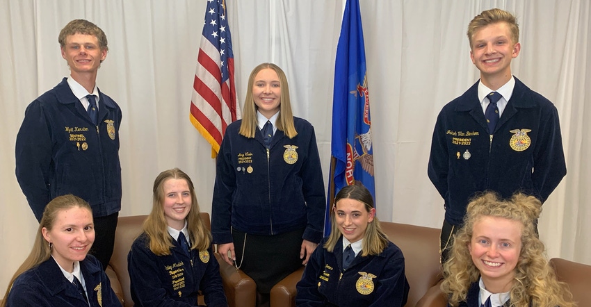 The newly-elected FFA State Officer team 