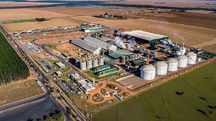 Corn ethanol plant in Mato Grosso. This plant is owned by Iowa-based Summit Agriculture Group. 