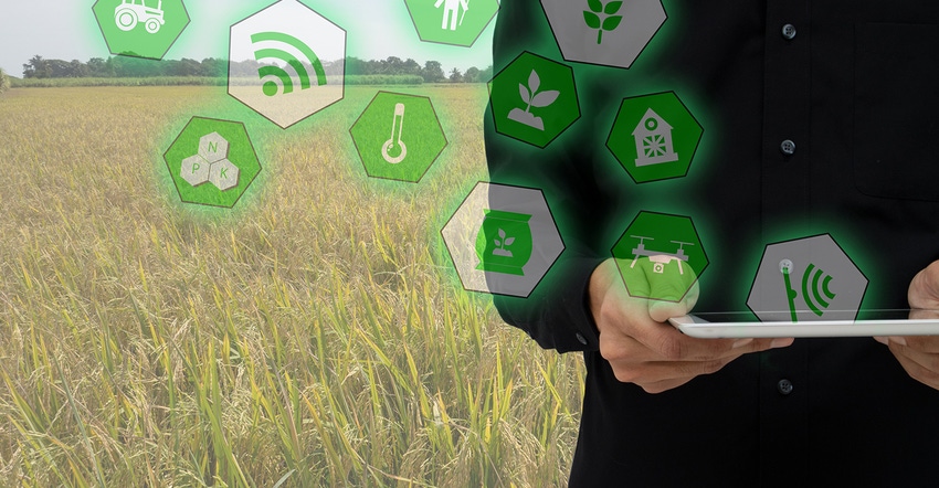 farming with Internet of Things concept