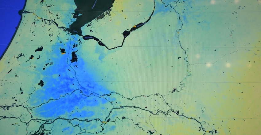 VanderSat satellite image detailing moisture levels