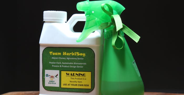Herbi-soy is a herbicide developed by Purdue students which contains soybean products Herbi-soy is a herbicide developed by Purdue students which contains soybean products