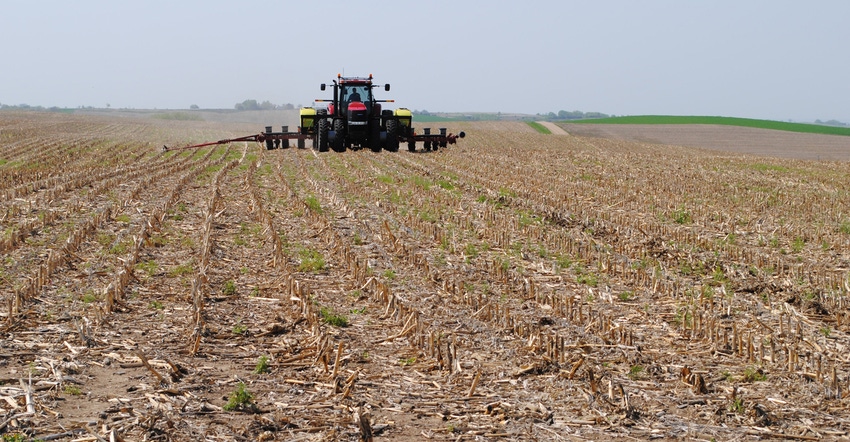 Planter in field