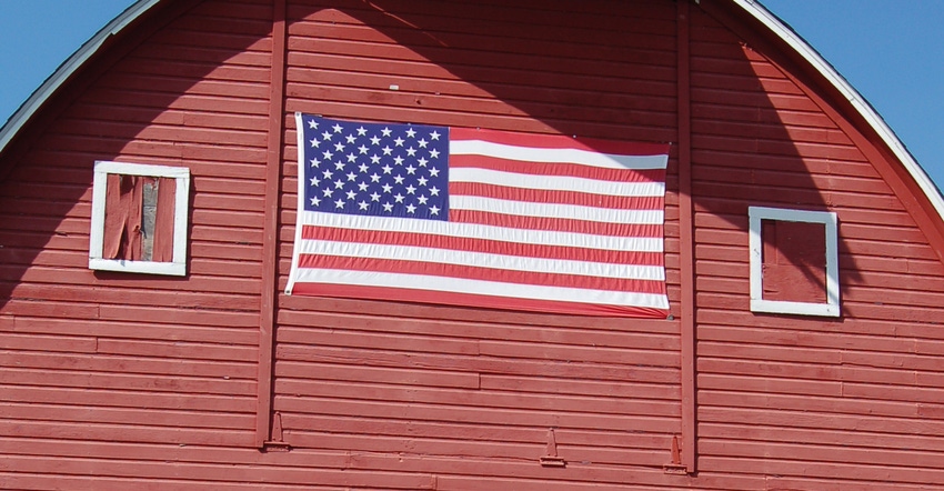 American flag painted on barn American flag painted on barn